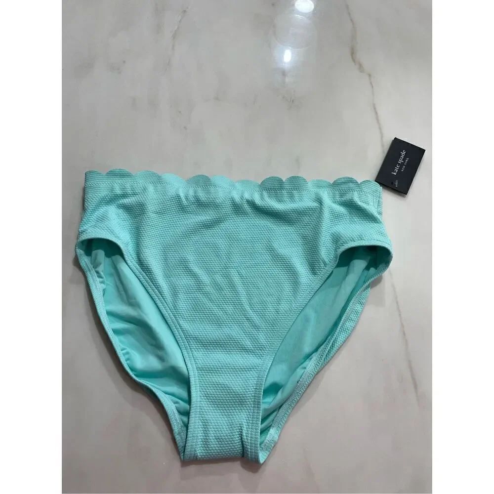 NWT Kate Spade Pique Scallops Bikini Bottom Size Large